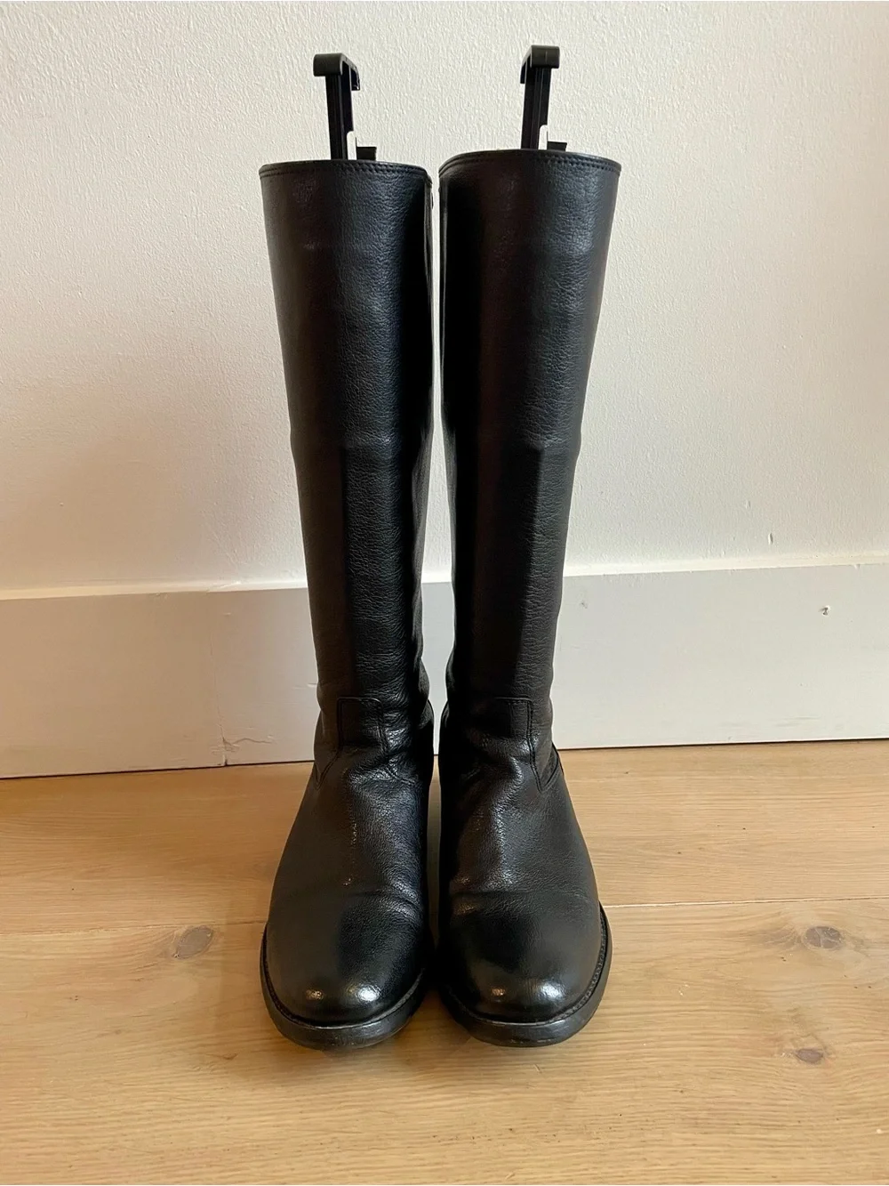 Frye Tall Black Leather Riding Boots • Size 7.5 B • Made in Mexico - Picture 2 of 14